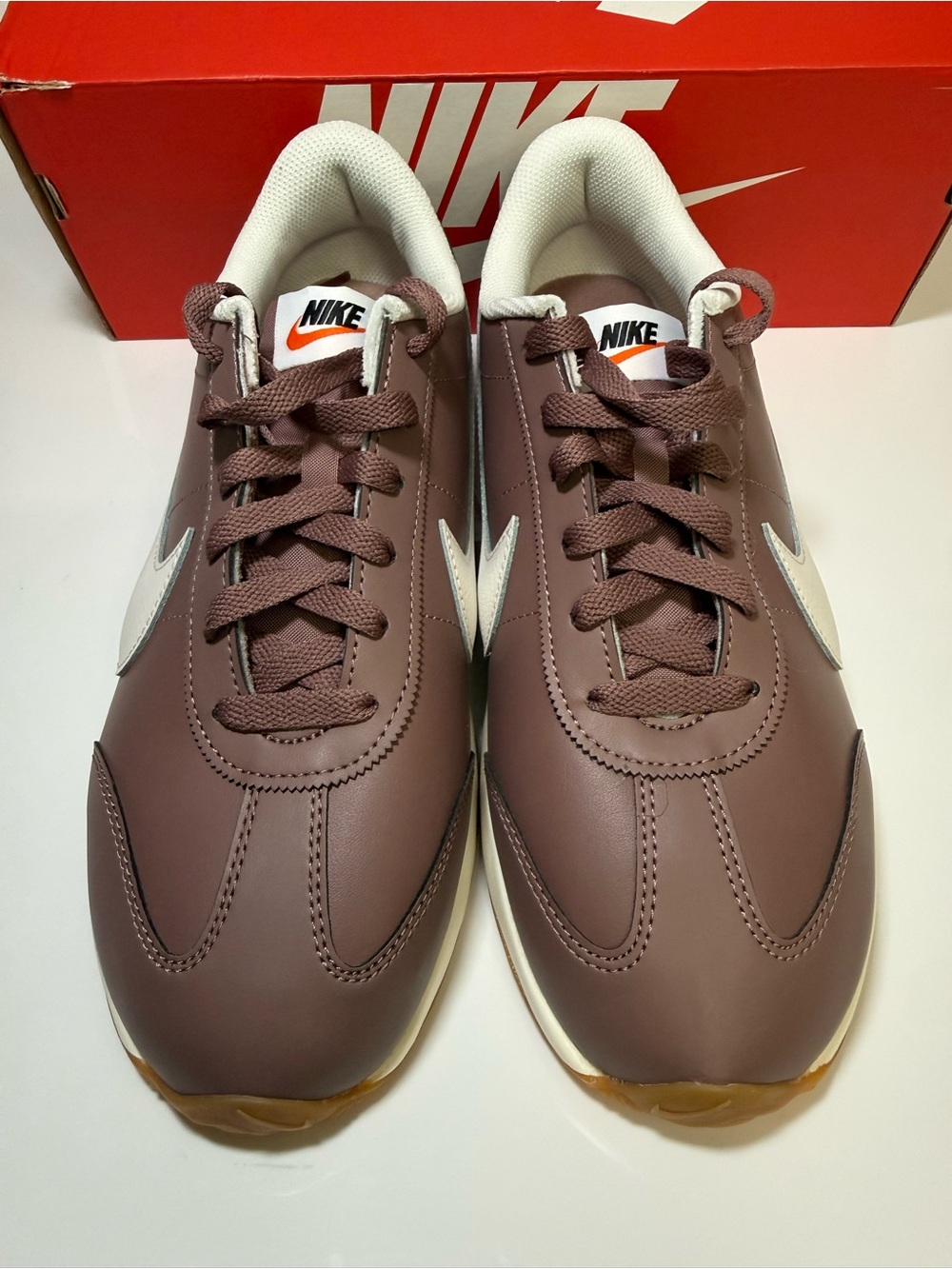Nike Mauve Retro Runner with White Swoosh and Gum Outsole - Picture 4 of 6